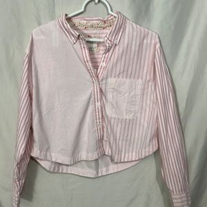 American Eagle cropped Oxford button down